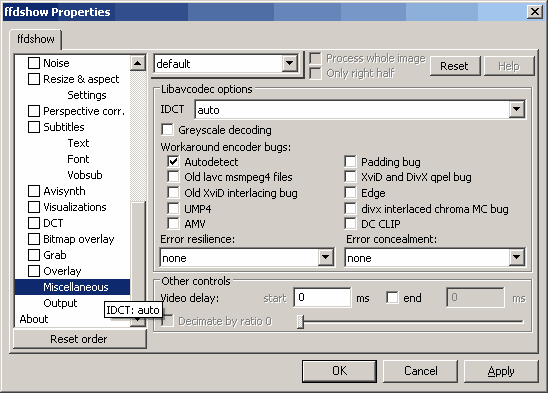  D-Link DCS-950G ffdshow settings 