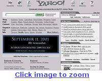 Yahoo front page, 9th September 2002
